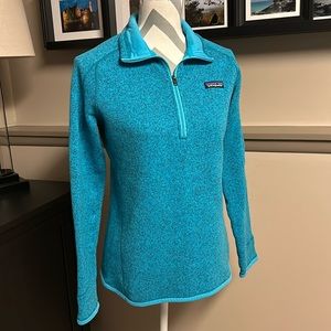 PATAGONIA Better Sweater Quarter Zip, Turquoise, Medium